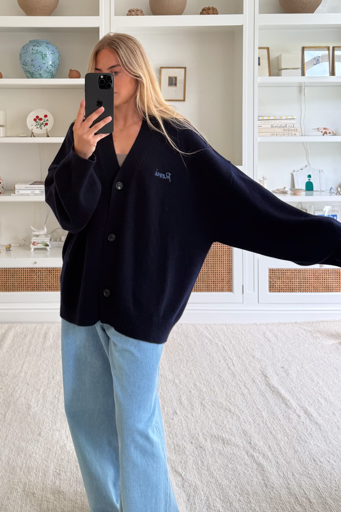 Topanga Cashmere Cardigan - Navy